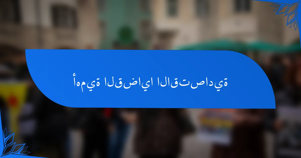 أهمية القضايا الاقتصادية