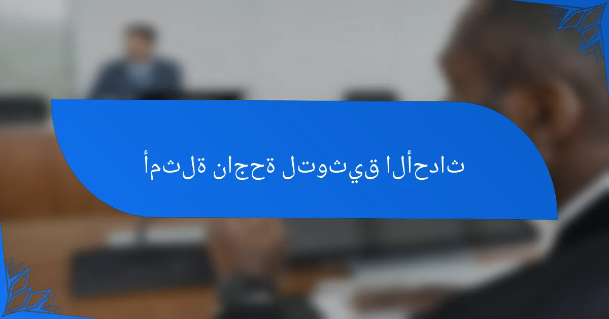 أمثلة ناجحة لتوثيق الأحداث