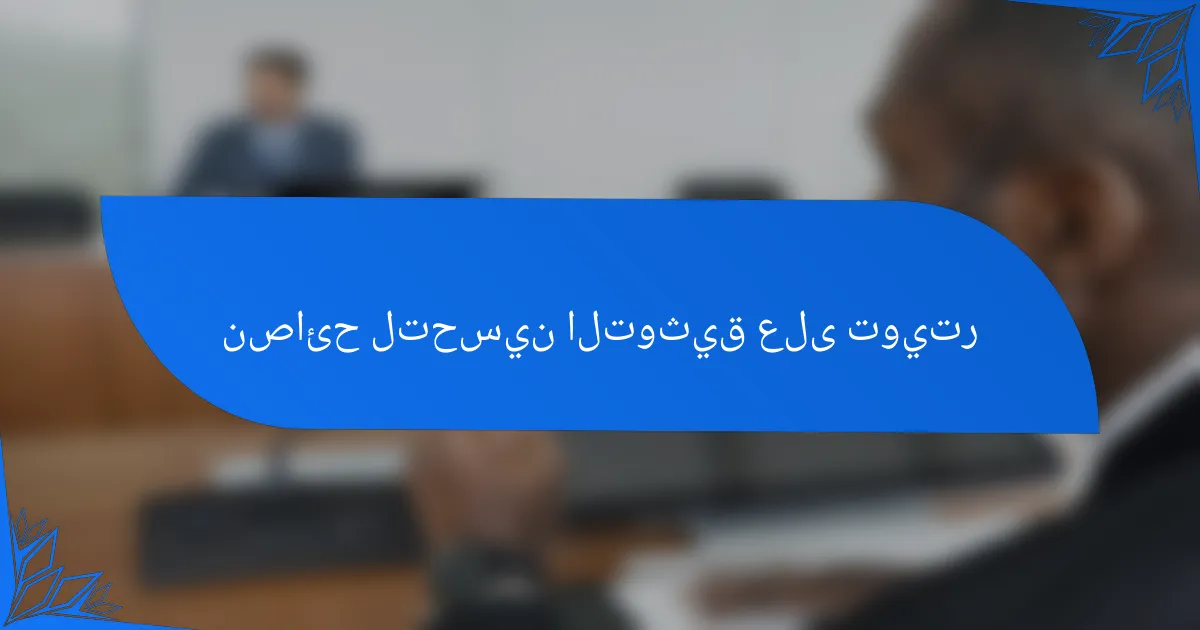 نصائح لتحسين التوثيق على تويتر